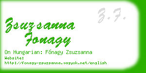 zsuzsanna fonagy business card